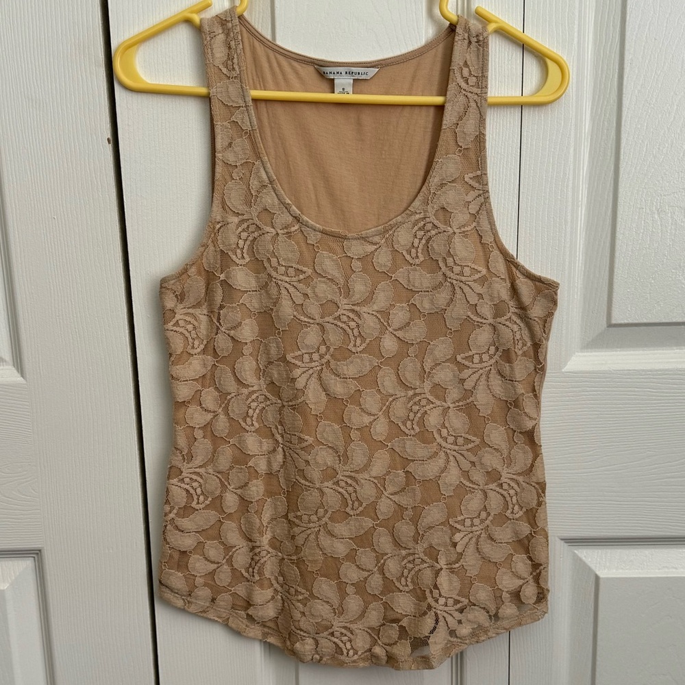 Banana Republic Mustard Lace Tank Top